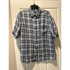 ORVIS Mens Active Fit Plaid Short Sleeve Button Down Shirt Size L‎